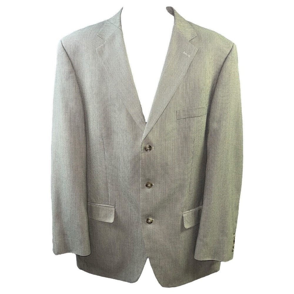 Stafford Essentials Jacket 42L Light Grey Notch Lapel Classic Fit Preppy Modern